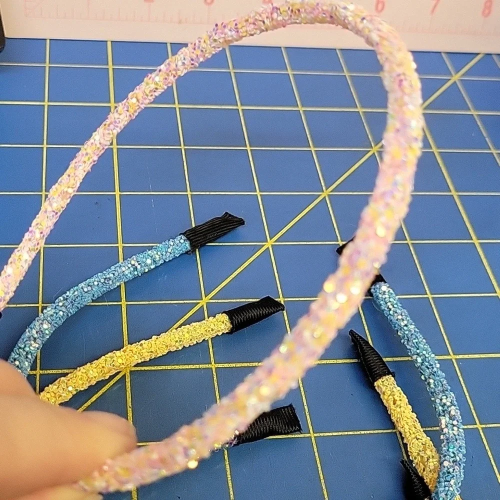 Glittery Thin Headband Set of 5 - Multicolor #9